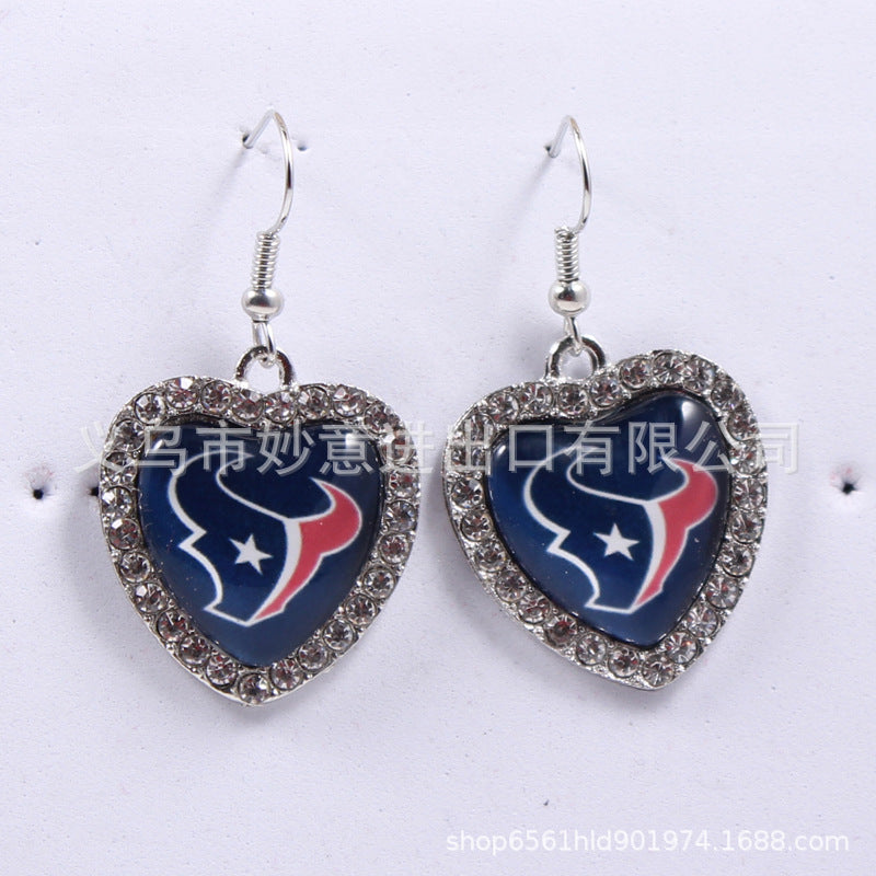 Wholesale Peach Dot Diamond Logo Earrings